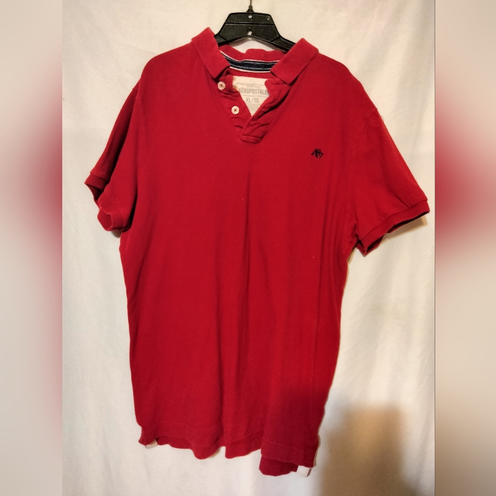 **2/$10**Men's red Aeropostale Polo shirt size XL